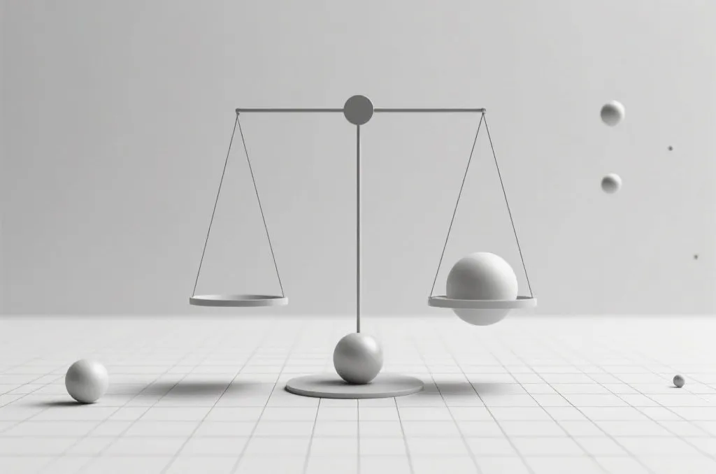 数学几何平衡与统计学逻辑中性示意图